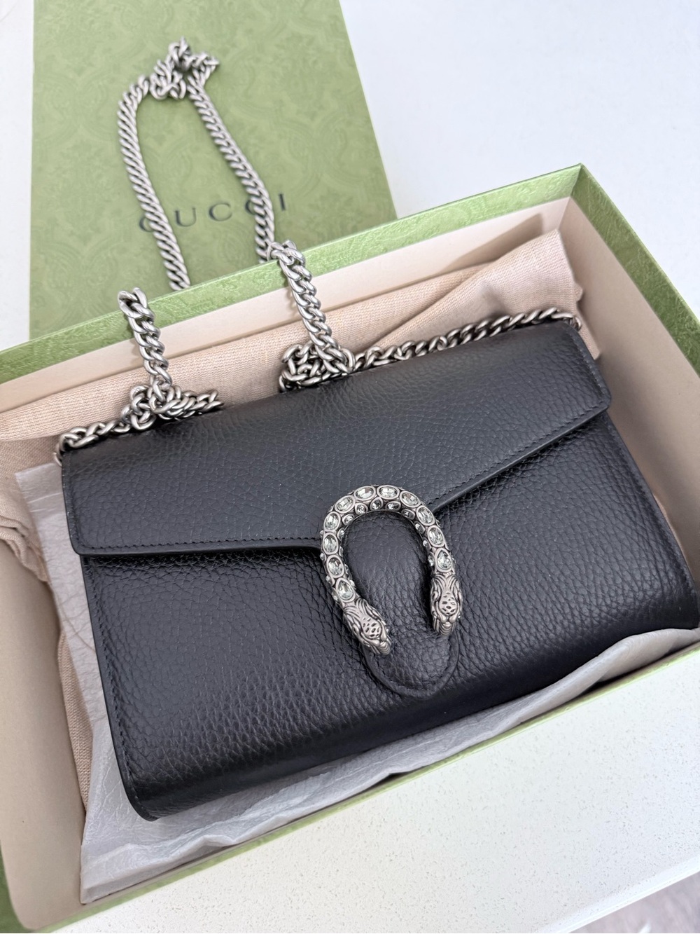 Gucci Black Leather Dionysus Chain Crossbody - Picture 2 of 5